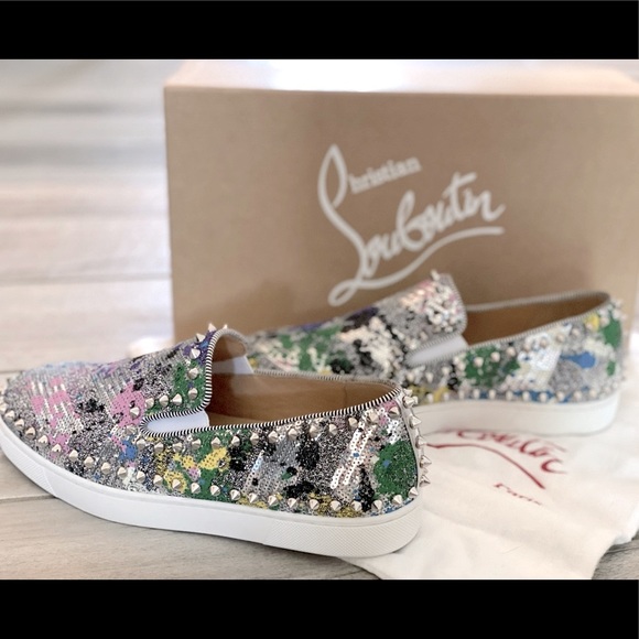 Christian Louboutin Blue Silver Sneakers Urban Style - Picture 3 of 15